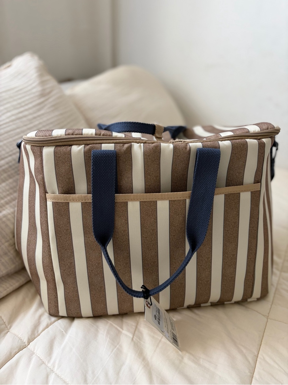 Hearth & Hand w/ Magnolia Soft Sided Cooler Sour Cream/Toffee Stripe - Picture 7 of 8